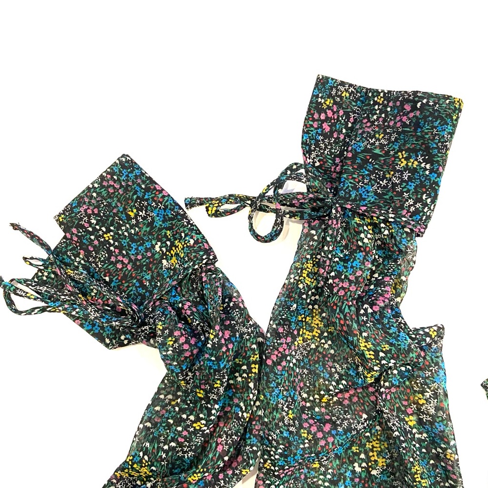 Topshop ditsy floral chiffon midi dress in multi - Picture 15 of 16
